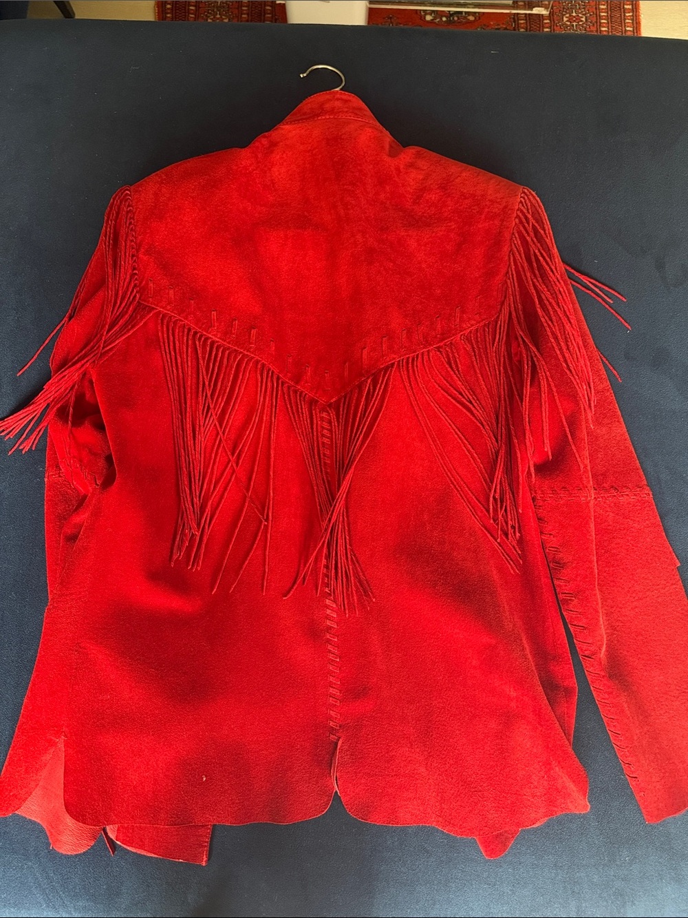 Vintage Scully Red Suede Fringe Leather Jacket M - Picture 3 of 7